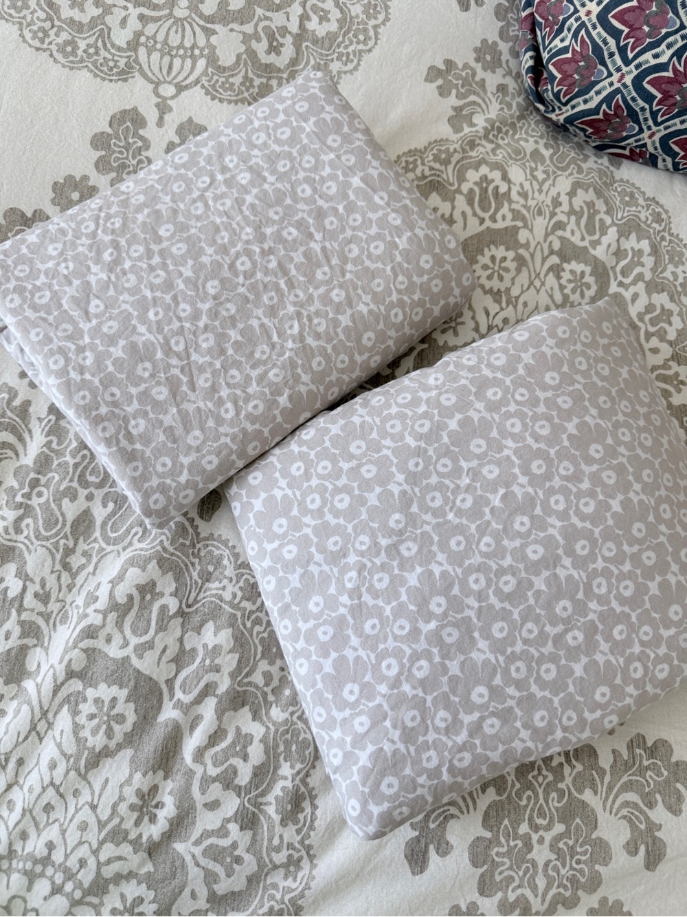 Marimekko Flower Print Neutral Taupe Twin XL Dorm Ready